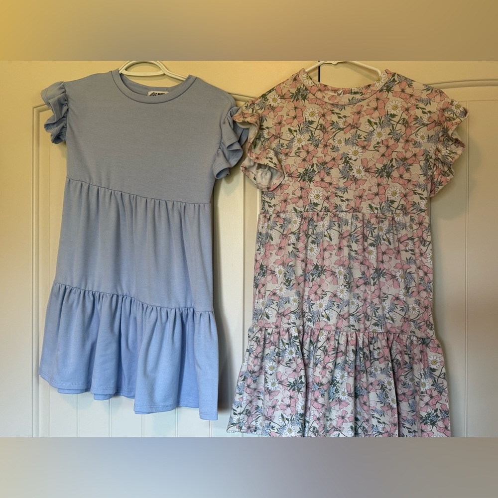 Floral and Blue Kids Dress Set